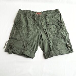No Boundaries NoBo Vintage Lace Up Cargo/Utility Low Rise Y2K Shorts 🦎 Size 11